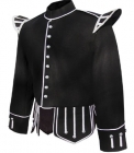 Tunic Doublet Black With Silver Braid